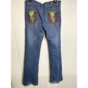 Coogi Jeans‎ Womens 11/12 Cotton Stretch Vintage Washed Denim Metal Tab Crown